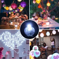 Xthuge 50Pcs Mini Round Led Ball Lamp Balloon Light,Long Standby Time Ball Balloon Lights For Paper Lantern Balloon Light Party Wedding Decoration,Party Birthday,Festival Decorative Lights(White)