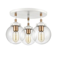 Boudreaux 15'' Wide 3-Light Semi Flush Mount - Matte White