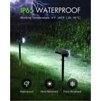 Whousewe Solar Landscape Spotlights, 108 Leds Solar Spot Lights Outdoor With 4 Bright Modes [ 7-Sided Lights ], Wall & Ground Mounted, Ip65 Waterproof, Cold White, 2 Pack