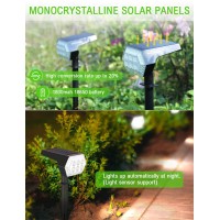 Whousewe Solar Landscape Spotlights, 108 Leds Solar Spot Lights Outdoor With 4 Bright Modes [ 7-Sided Lights ], Wall & Ground Mounted, Ip65 Waterproof, Cold White, 2 Pack