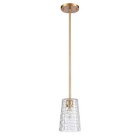 Lightweave 5.5'' Wide 1-Light Mini Pendant - Satin Brass