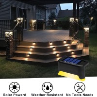 Solar Pool Side Lights Color Changing Solar Deck Lights Outdoor Led Step Light Waterproof Pool Accessories Decor For Stairs Fenc