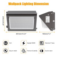 Bbestled 80W Led Wall Pack Light With Photocell, Led Street Lights Outdoor Backyard Yard Garage, Etl Dlc 120-277Vac 5000K 10400Lm Ip65, Commercial Led Flood Light Outdoor Dusk To Dawn