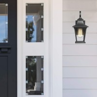 Emliviar Outdoor Wall Lights 2 Pack Exterior Porch Lights Wall Mount In Black Finish With Clear Glass Xe219B2Pk Bk