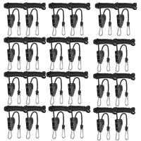 Ipower Glropemg4X12 12-Pair 1/4 Inch 8-Feet Long Heavy Adjustable Duty Rope Clip Hanger Reinforced Metal, Black