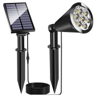 Meihong Solar Spot Light Outdoor, Waterproof Solar Led Landscape Lights Dusk To Dawn, 2-In-1 Solar Spotlight Solar Powered Accent Lights For Garden Porch Walkway Patio (1 Pack)