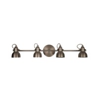 Ceiling Lamp 4 Spots To Mount Rail Type, Adjustable Heads, Industrial Vintage Style Wall Or Ceiling Lighting, Polished Steel Color, Illux - Tr-2416.S