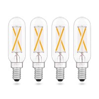 Aielit Vintage T8/T6 E12 Base Led Bulb Dimmable, 2 Watt(25W Equivalent), Warm White 2700K, Tube Led Candelabra Light Bulbs For Chandelier Ceiling Fan, 6-Pack