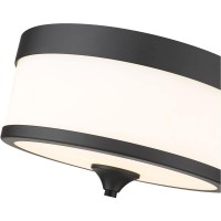 This stylish modern threelight flushmount ceiling light from the Cosmopolitan collection offers a touch of Art Deco flavor adding simplicity with a twist to a kitchen dining space or bedroom An etched milk white shade is trimmed with bold matte black fini