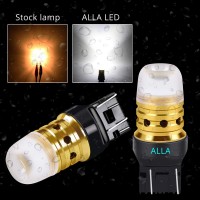 Alla Lighting Mini W3X16Q Base T20 7440 7443 Led Bulbs Xtreme Super Bright W21W 7441 7442 7444, Signal/Brake Tail/Back-Up Reverse/Drl Lights, 6000K Xenon White