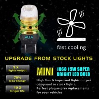 Alla Lighting Mini W3X16Q Base T20 7440 7443 Led Bulbs Xtreme Super Bright W21W 7441 7442 7444, Signal/Brake Tail/Back-Up Reverse/Drl Lights, 6000K Xenon White