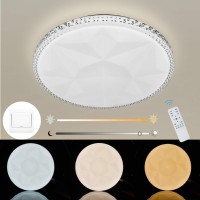 Lusunt Flush Mount Ceiling Light Fixture, Dimmable 3000-6000K With Remote, For Living Room Bedroom Kitchen Laundry Dinning Room Bathroom Office, Led Ceiling Lamp 48W(250W Equivalent) 4000Lm 20In