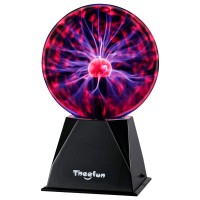 Theefun Plasma Ball 6 Inch Plasma Globe Touch Sound Sensitive Plasma Ball Lamp Electric Ball Lightning Novelty Light For Part