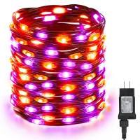 Brizled Purple & Orange Halloween Lights, 72.17Ft 200 Led Halloween Lights Outdoor, 8 Modes Halloween String Lights Connectable String Lights Black Wire For Indoor Halloween Party Haunted House Decor