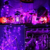 Brizlabs Purple Halloween Lights 2 Pack 1748Ft 50 Led Purple Fairy Lights With Remote 8 Modes Battery Operated Halloween Ligh