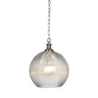 Carina Chain Hung Pendant In Brushed Nickel Finish With 13.75