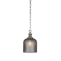 Zola Chain Hung Pendant In Brushed Nickel Finish With 7