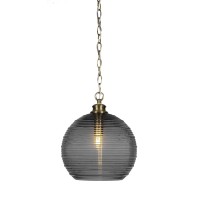 Malena Chain Hung Pendant In New Age Brass Finish With 12