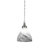 Juno Chain Hung Pendant In Brushed Nickel Finish With 11.75