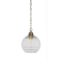 Malena Chain Hung Pendant In New Age Brass Finish With 10