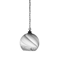 Kimbro Chain Hung Pendant In Matte Black Finish With 11.75