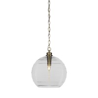 Malena Chain Hung Pendant In New Age Brass Finish With 14