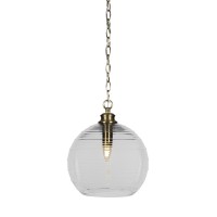 Malena Chain Hung Pendant In New Age Brass Finish With 12