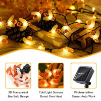 Iticdecor Solar Bee String Lights 30 Led 8 Modes Cute Bee Lights Waterproof Outdoor Lights Starry Fairy Lights Wedding Home Gard