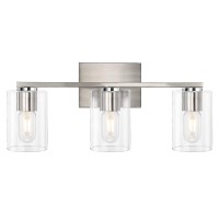 Drnanlit 3-Light Vanity Light, Brushed Nickel Bathroom Lighting Fixtures Over Mirror, Modern Metal Wall Lights For Hallway Kitchen Bedroom Living Room