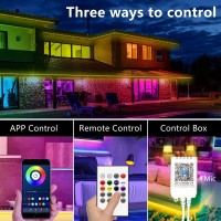 Gupup Bluetooth Led Strip Lights 50 Ft Color Changing Led Lights For Bedroom Builtinmic Music Sync Led Light Strips Phone Sma