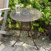 Garden Mile Silhouette Solar Powered Patio Table Led Lighting Moroccan Style Pre-Lit Garden Decking Outdoor Garden Furniture Bistro Side Table