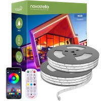 Novostella Smart Outdoor Rope Light 105Ft 525X2 Music Sync Rgb Led Strip Lights App Control And Rf Remote Color Changing Di