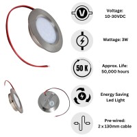 Marvix Led 12V 24V Spot Lights Touch Switch Control On/Off Dimmable Rv Campervan Caravan Motorhome Boat Truck Trailer Recessed Ceiling Downlights 3000K Flush Mount Light Fixture Interior Lighting