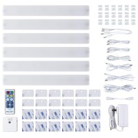 Brilliant Evolution Wired 12 Inch Led Under Cabinet Light Kit With 5 Bars And Remote Control | Led Under Cabinet Lighting | Under Counter Lights For Kitchens | Under-Counter Light Fixtures