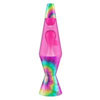 Pink And Tie Dye Spiral Lava Lamp | 14.5