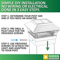 Greenlighting Standard Solar Post Cap Lights Fits 4X4 Wood 4X4 5X5 Pcvvinyl Outdoor Solar Powered Post Cap Light Fence Post