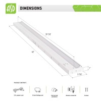 Asd Swivel Led Under Cabinet Lighting 40 Inch 20W Hardwired Or Plugin 2700K3000K4000K Selectable Rotatable Lens Dimmable