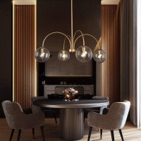 Chandeliers For Dining Rooms 33 Modern Gold Chandelier Large Globe Pendant Light Fixtures With Globe Seeded Glass Shade For Li