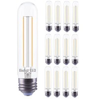 Bioluz Led 94 Cri T10 Led Bulb 40W (Uses Only 5W) E26 Base Filament Bulb Soft White 3000K T10 Led Edison Bulb Works With Dimmable Or Non-Dimmable Ul-Listed Title 20 High Efficacy Lighting 12-Pack