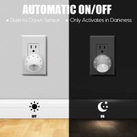 Emotionlite Plugin Night Lights Neutral White Led Nightlight 360 Rotation Dusk To Dawn Sensor Kids Adult Bedroom Hallway