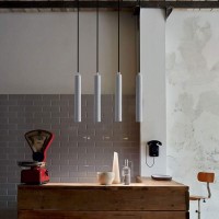 Led Minimalist Pendant Light, Industrial Tube Hanging Lamp Cement Simple Suspension Lighting Fixture, Cylindrical Chandelier For Kitchen Island Cafe Office Bedroom Bedside