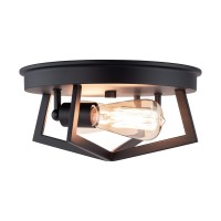 Yaokuem Semi Flush Mount Ceiling Light Fixture, 2-Light E26 Medium Base, Metal Housing, Bulbs Not Included