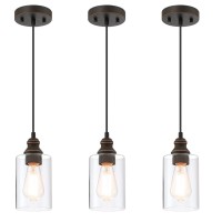 Wisbeam Pendant Lighting Fixture, Hanging Ceiling Lights With E26 Medium Base Max. 60 Watts, Etl Rated, Bulbs Not Included, 3-Pack