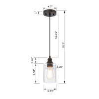 Wisbeam Pendant Lighting Fixture, Hanging Ceiling Lights With E26 Medium Base Max. 60 Watts, Etl Rated, Bulbs Not Included, 3-Pack