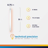 Technical Precision 32050 Replacement Bulbs For Dynatrap Xl F6T5 Bulb 9 Inch 6 Watt Fluorescent Tube Dynatrap Replacement Bulbs - G5 Mini 2-Pin Base - Dynatrap 1 Acre Replacement Bulbs - 1 Pack