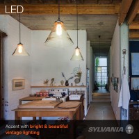 Sylvania Led Vintage Filament St19 Light Bulb, 60W Equivalent, Efficient 7W, Medium Base, 650 Lumens, Dimmable, 2175K, Amber Glow - 4 Pack (40329)