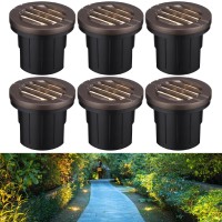 Leonlite 6W Led Well Lights Landscape In Ground Lighting Kit With Grated Top 1224V Acdc Ip67 Waterproof Oil Rubbed Bronze