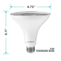 Luxrite Dusk To Dawn Par38 Led Bulb, 90W Equivalent, Automatic On Off Sensor, 5000K Bright White, 1250 Lumens, Wet Rated, Outdoor Security Spotlight, Ul Listed, E26 Base (4 Pack)