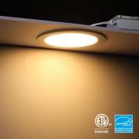 Torchstar 5Cct 6 Inch Slim Led Recessed Lighting With Junction Box Dimmable 12W Ultrathin Led Recessed Light 2700K3000K3500K4