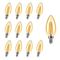 Alampever Chandelier Light Bulbs,E12 Candelabra Bulb 40 Watt,E12 Led Bulb 2200K Warm White,Candle Light Bulbs 12 Pack